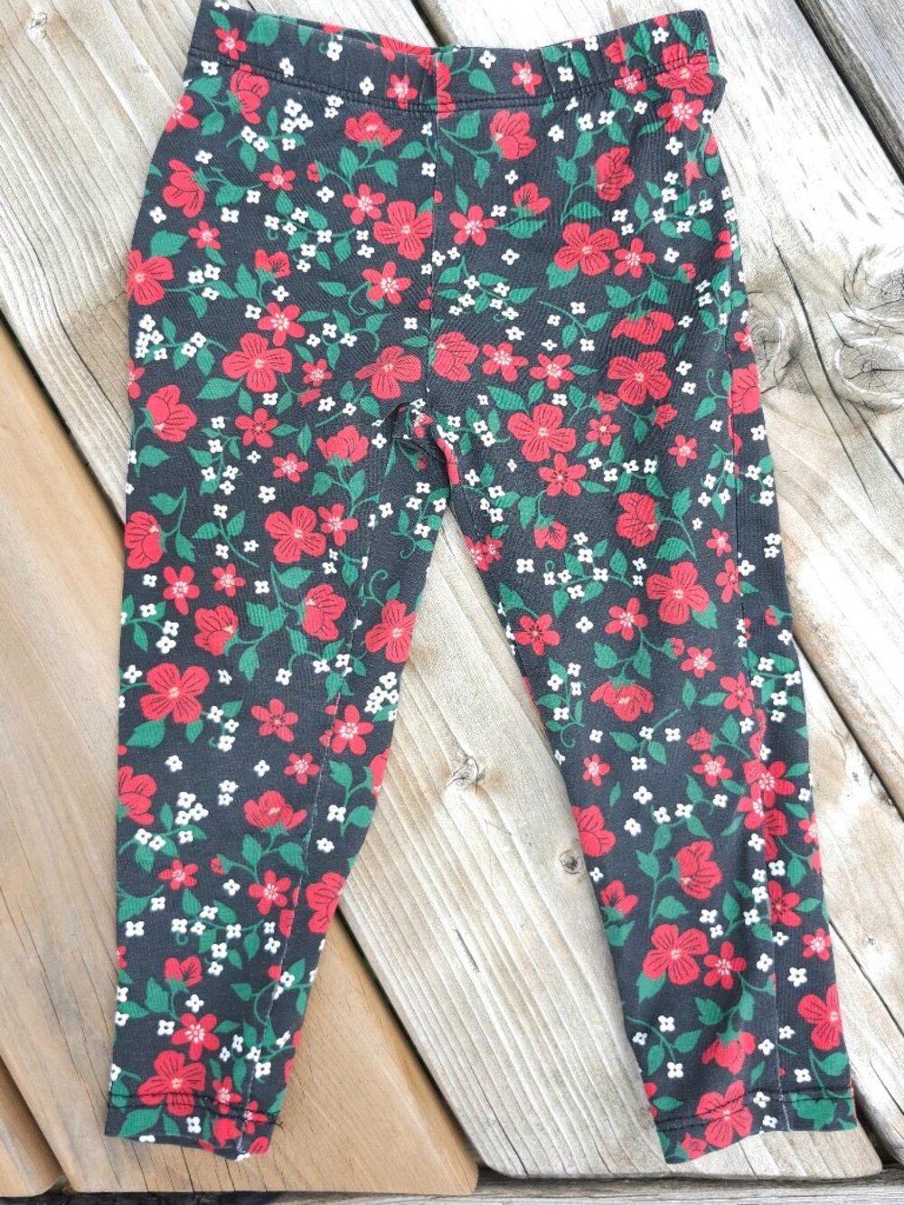 TODDLER GIRLS MONKEY BARS Flower Print Leggings Size 24 Months Poppy Flowers